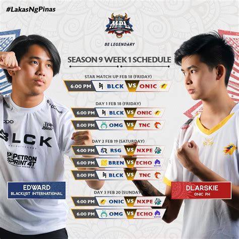 Mpl Ph Season 9 Week 1 Schedule Mobilelegendsgame