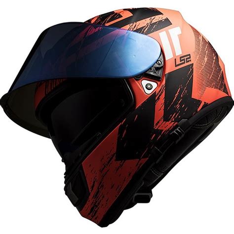 Casco Moto Integrale Ls Ff Vector Hunter Nero Arancio Opaco Vendita