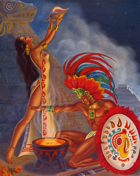 Invocacion Azteca By Armando Drechsler 1940s Mexican Culture Art