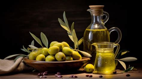 Premium AI Image | fresh organic olive oil a healthy ingredient for gourmet