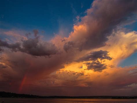 Nws Seattle On Twitter A Decaying Thunderstorm With Rainbow As Viewed