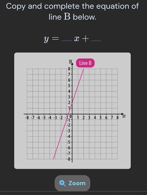 Copy And Complete The Equation Of Line B Below Brainly