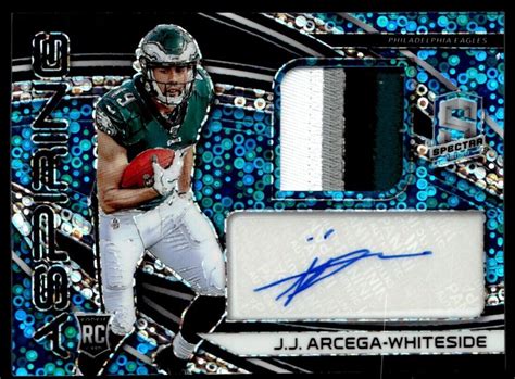 2019 Panini Spectra Aspiring Patch Autographs Neon Blue J J Arcega