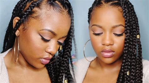 Easy Triangle Part Box Braids Rubberband Method Youtube