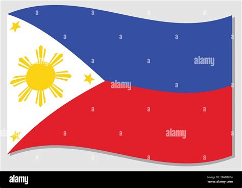 Waving flag of Philippines vector graphic. Waving Filipino flag ...