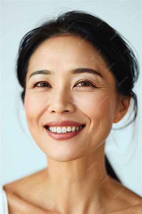 Premium Photo Portrait Of Beautiful Mature Asian Woman Model Smiling