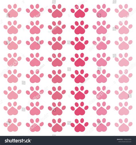 Paw Background Pink Cute Cat Stock Vector (Royalty Free) 1358625305 ...