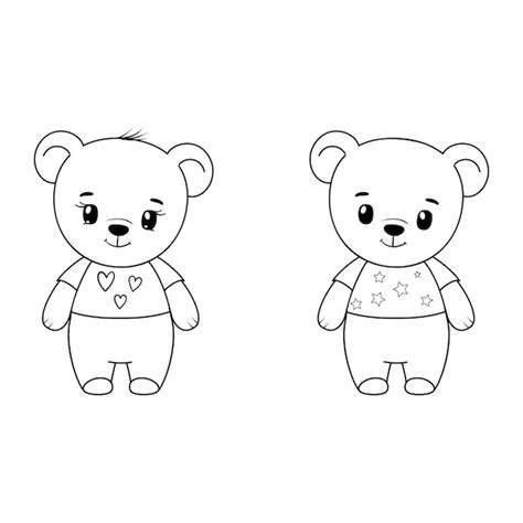 Premium Vector Hand Drawn Teddy Bear For Coloring Book