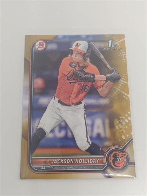 Jackson Holliday Bowman Draft Bd Gold Balt Orioles St Ebay