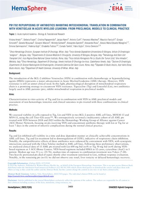 PDF PB1792 REPURPOSING OF ANTIBIOTICS INHIBITING MITOCHONDRIAL