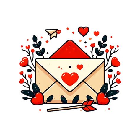 Premium Photo Valentines Day Envelope Clipart Generative Ai