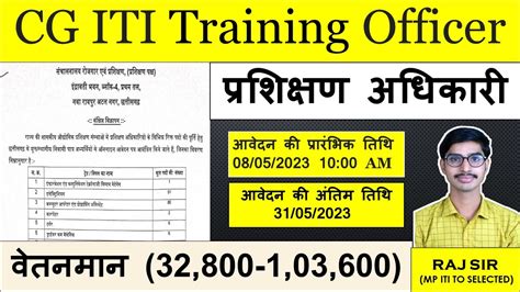 CG ITI Training Officer Requirement 2023 परशकषण अधकर