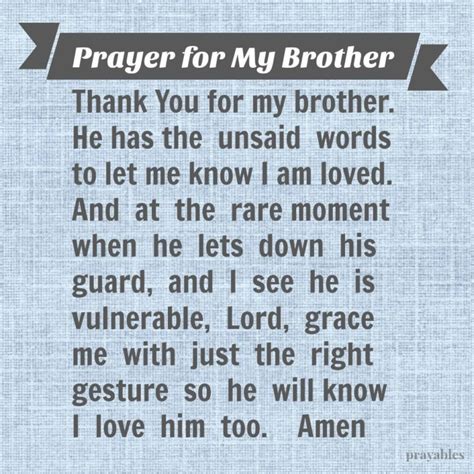 Prayer: For My Brother - Prayables