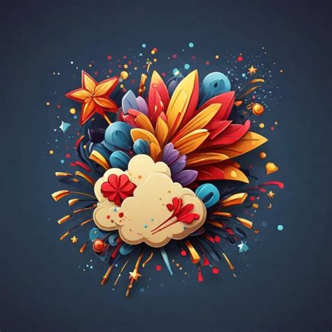 Premium Photo | Fireworks cartoon vector background