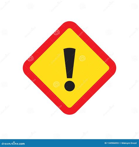 Exclamation Mark Square Hazard Warning Symbol Vector Icon Stock Vector Illustration Of Alert