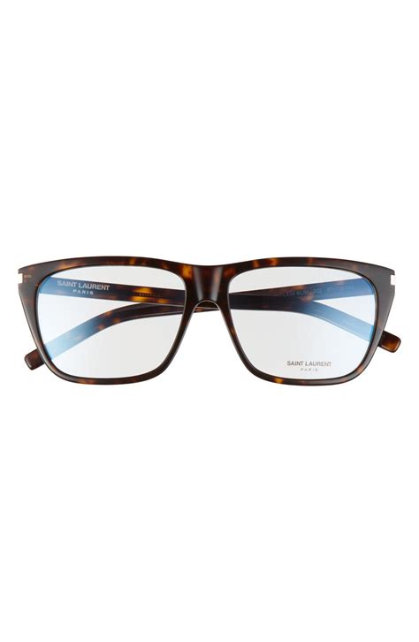 Saint Laurent Mm Square Optical Glasses Havana Editorialist