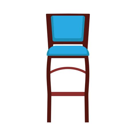 Wooden chair front view vector icon furniture. Classic interior sit. Retro brown cartoon home ...