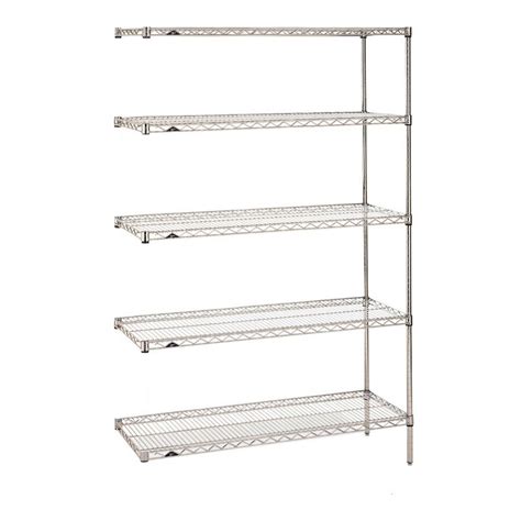 Metro Super Erecta 5 Tier Stationary Add On Wire Shelving Unit Chrome