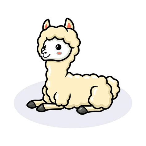 Lindo Peque O Dibujo Animado De Alpaca Acostado Vector En Vecteezy