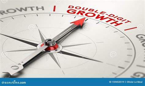 Double Digit Growth Rate Annual Results Concept Stock Illustration