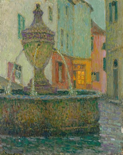 La Fontaine Saint Paul De Vence By Henri Le Sidaner Artvee