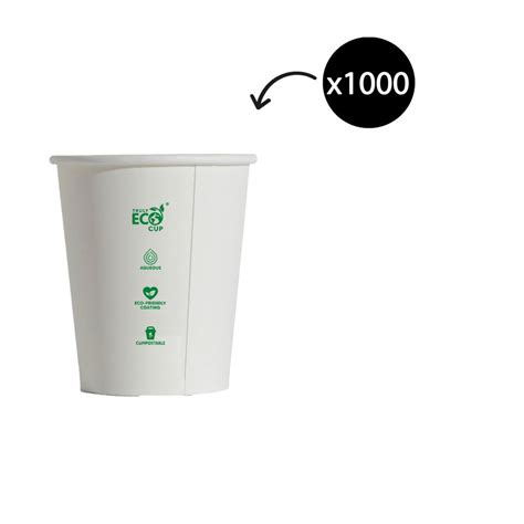 Truly Eco Single Wall Uni Mm Coffee Cup Oz White Carton Winc