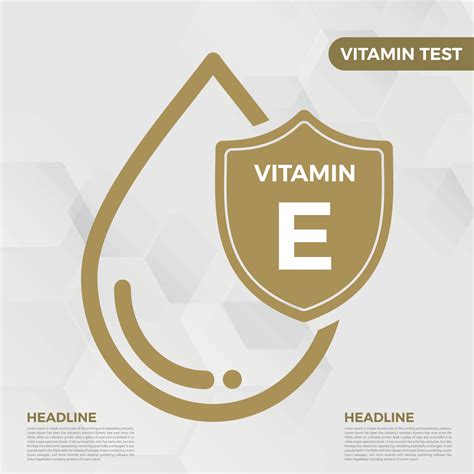 Vitamin E Icon Logo Golden Drop Shield Protection Medical Background