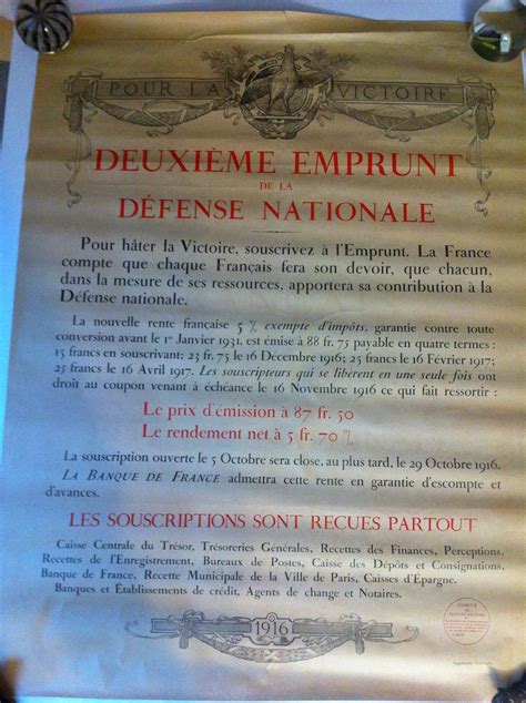 Affiche Originale Lithographi E Deuxieme Emprunt De La D Fense