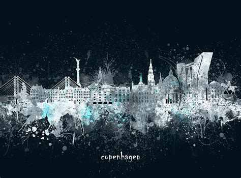 Copenhagen Skyline Artistic V4 Digital Art By Bekim M