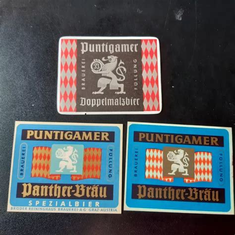 3 ALTE BIERETIKETTEN Österreich Brauerei Puntigamer Puntigam Graz EUR 3