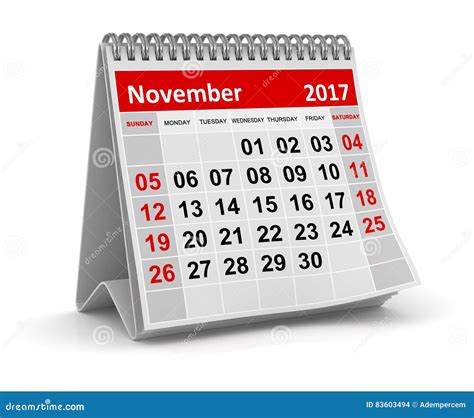 Calendrier - novembre 2017 illustration stock. Illustration du novembre ... 