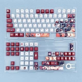 128 Keys Genshin Impact Hu Tao Keycap Cherry Profile Anime PBT Dye Sub