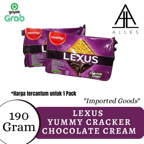 Jual Biskuit Lexus Yummy Crackers Chocolate Cream Lexus Coklat 190