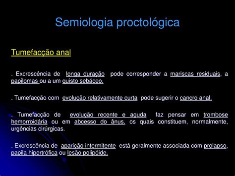 Ppt Patologia Peri Anal Disciplina De Cirurgia Clínica 4º Ano Da