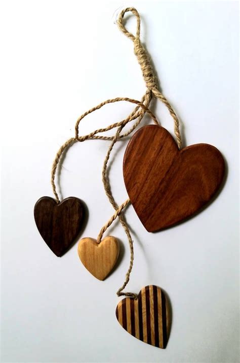 Wooden Hearts Wall Hanging Decor Handmade From Reclaimed Etsy