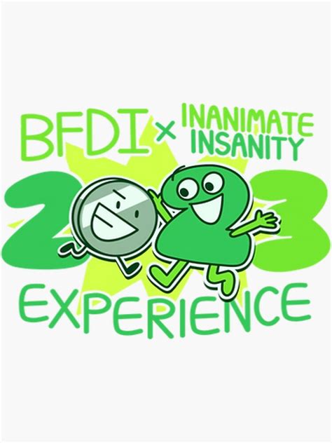 "BFDI x Inanimate insanity 2023 Experience Design!" Sticker for Sale by ...