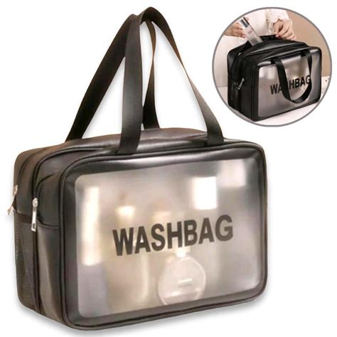 Bolsa Feminina Transparente Necessaire De Maquiagem Grande Washbag