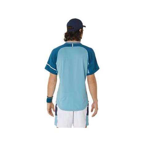 Asics Mens Match Polo Shirt Aquamarine Strung Out