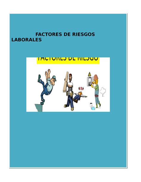 Cartilla De Factores De Riesgos Laura Factores De Riesgos Laborales