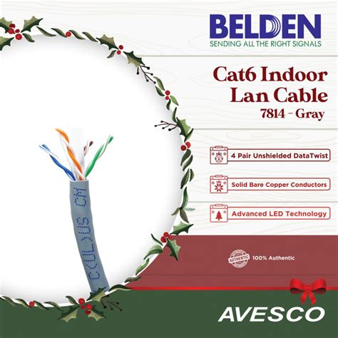 Belden Lan Cables Indoor CAT 6 Cable 4 Pair 24 AWG Solid Bare