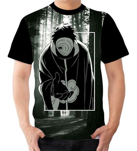 Camiseta Camisa Obito Uchiha Personalizada Anime 5 Dias No Estilo