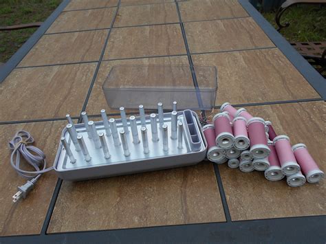 Vintage Clairol 20 Easy Grip Model R 20 Pink Hot Rollers Curlers With Clips Or Dominion