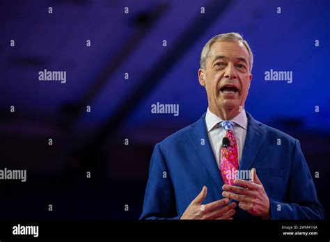 National Harbor Maryland Stati Uniti 23 Febbraio 2024 Nigel Farage