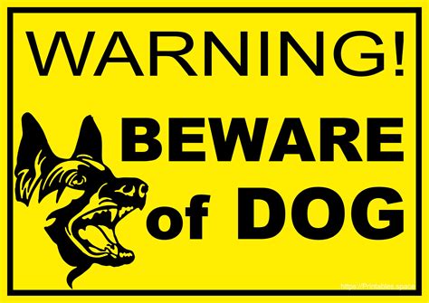 Warning! Beware of Dog Sign - Free Printable Image - Free Printables