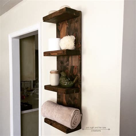 Reclaimed Wooden Shelf Large Bathroom By Northernoaksdecorco