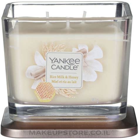 Yankee Candle Elevation Rice Milk Honey Scented Candle In Glass