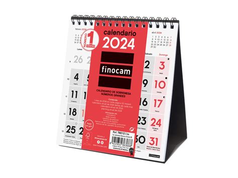 Calendario Neutro Sobremesa Números Grandes 2024 XS 140x150 Mes Vista