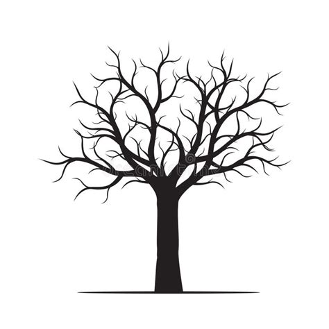 Árbol Negro Sin Las Hojas Ilustración Del Vector Stock de ilustración