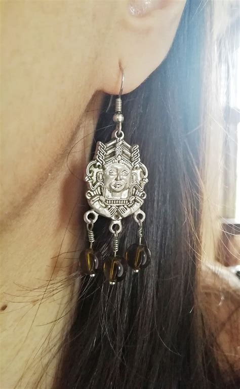 Mayan Jewelry Mayan Earrings Tribal Dangle Earrings Ethnic Etsy