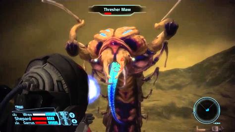 Mass Effect: Killing a Thresher Maw on foot, because the Mako is underpowered - YouTube